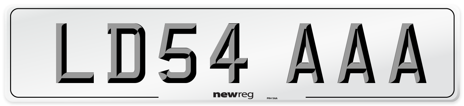 LD54 AAA Number Plate from New Reg